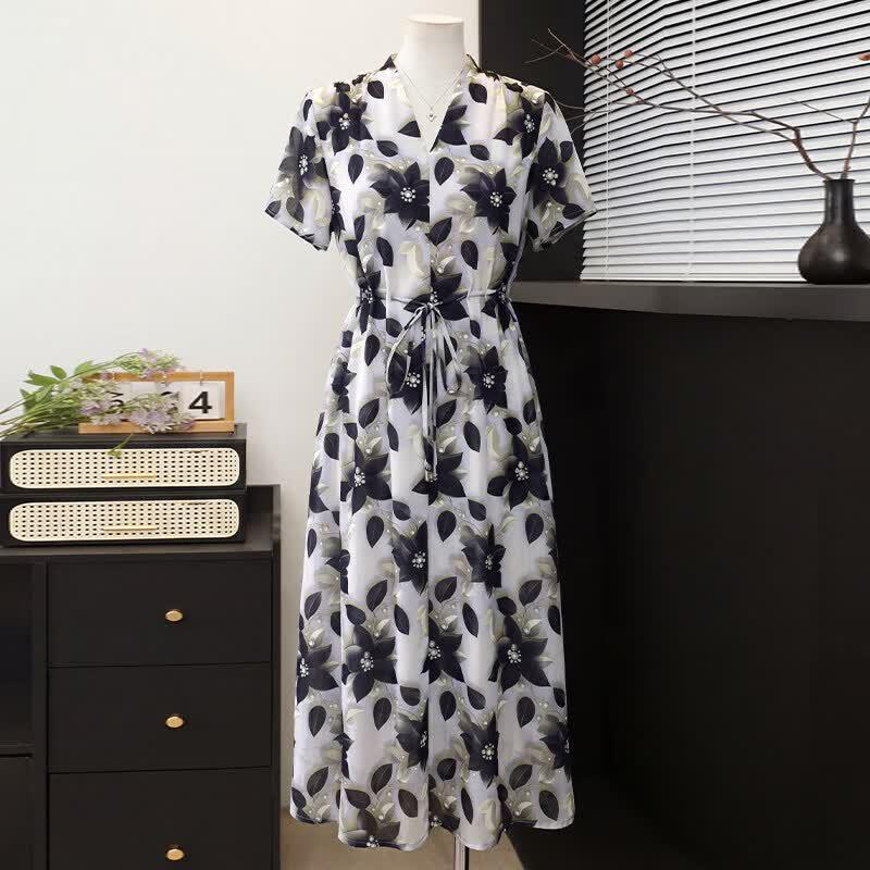 Xuexi Women s Summer Chiffon Short-Sleeved Dress 3XL