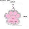 Rhinestone Pet Collar Pendant: Heart & Bone Shape Photo Frame, Anti-lost Info Tag, DIY for Cats & Dogs