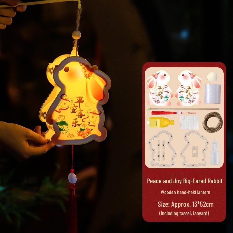 Luminous Rabbit & Flower Lantern DIY Kits for Kids - Mid-Autumn Festival DIY Lantern - Material Kit