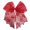 Lace Tulle Veil Hair Clips Bat Embroidery Gothic Style Halloween Hairpins Mesh Bow Christmas Tree Bow Hair Clips