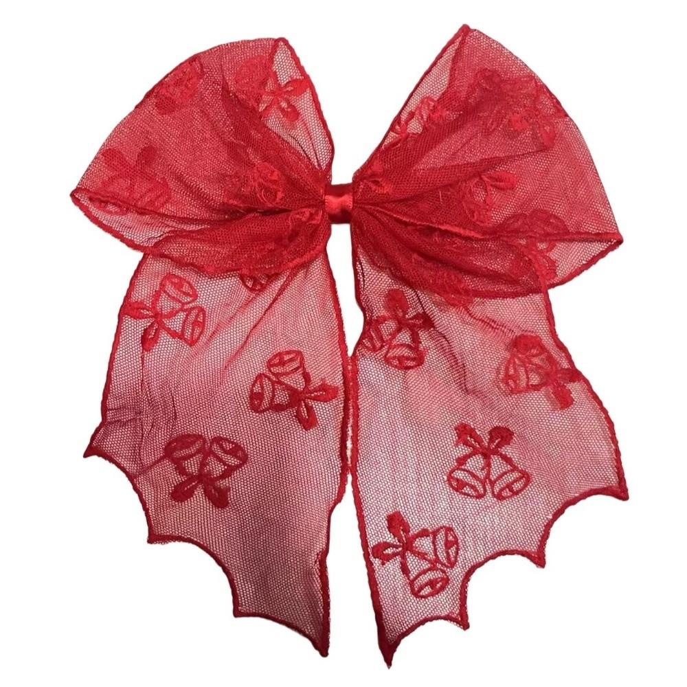 Lace Tulle Veil Hair Clips Bat Embroidery Gothic Style Halloween Hairpins Mesh Bow Christmas Tree Bow Hair Clips