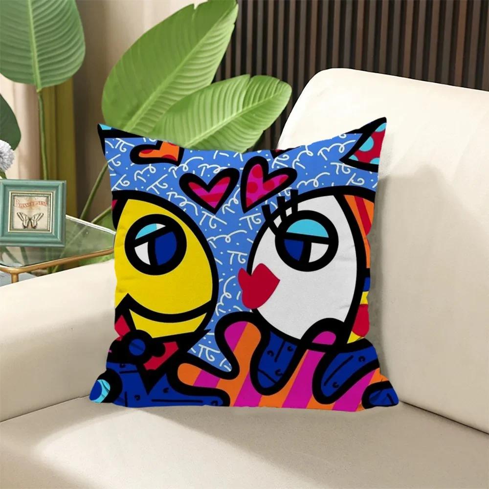 Elegant Room Cushions Covers Britto Pillow Cases Decorative Pillows for Sofa Cushion Cover × × Stuffed Sleep Home Textile