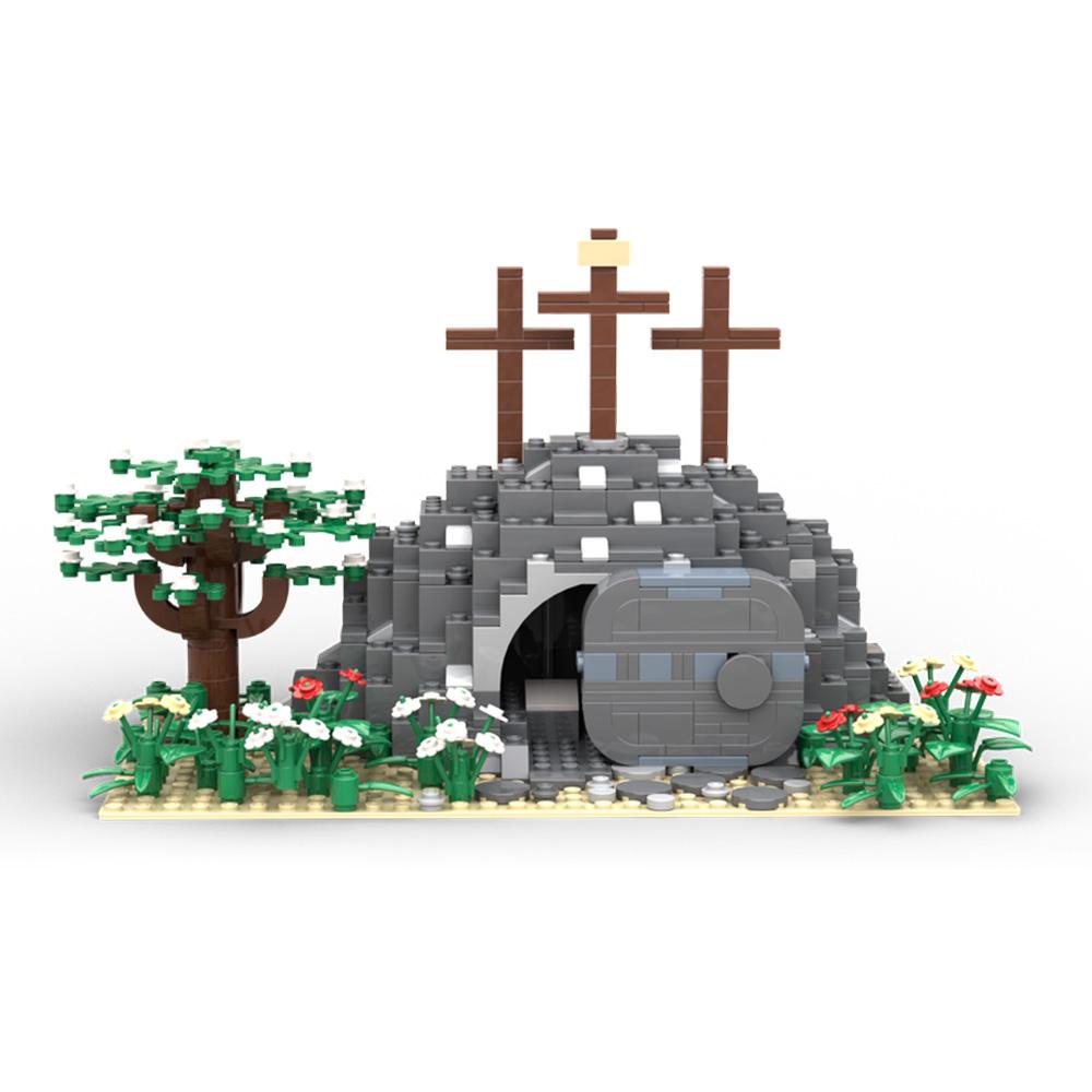 Bai Fen Bai Toys Unisex Kids Moc Tomb Of Jesus Resurrection Building Blocks Model Easter Jesus Empty Tomb Architecture Bricks Assembly Toys Kids Diy Gifts