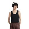 Uniqlo Solid Color Round Neck Pullover Vest Unisex Vests Black 455358-09