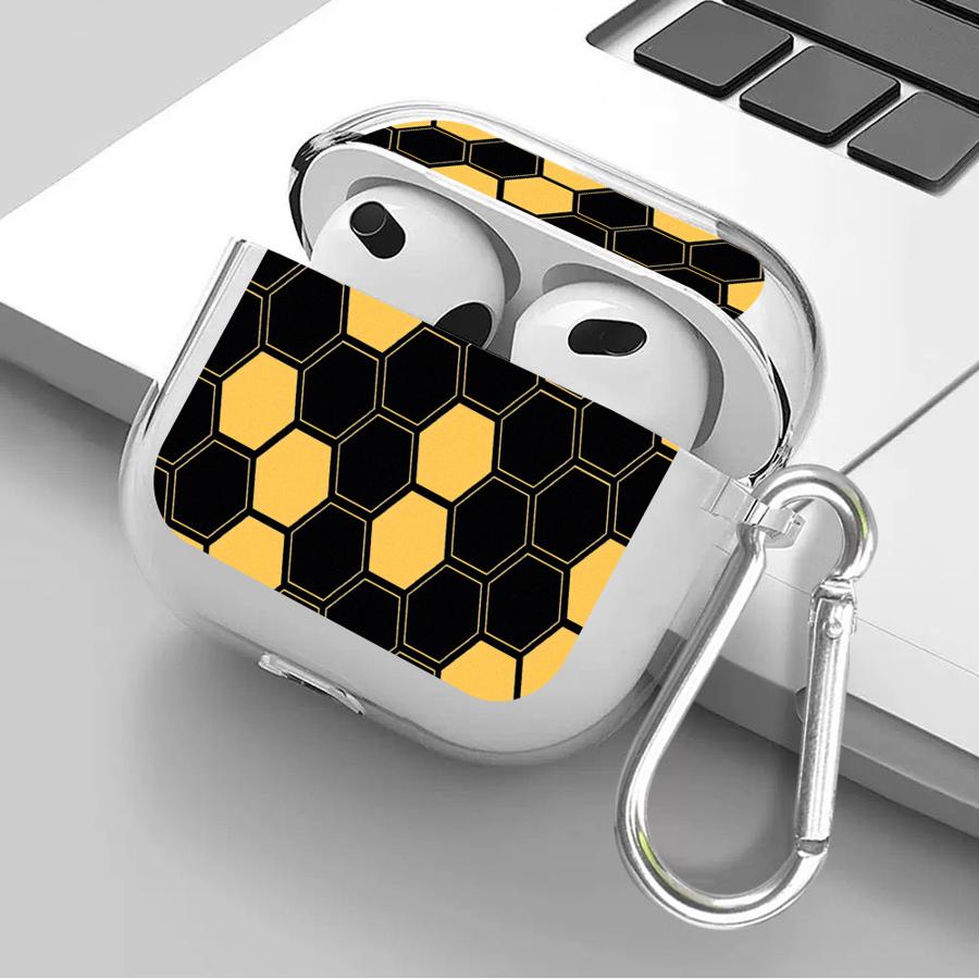 Clear Earphone Cases Cover Case For Airpods Pro3 3 4 Pro Pro2 1 2 Retro Honeycomb Net