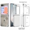 Global Flight Travel Line Case For Samsung Galaxy Z FlIP 7 FE 6 5 Plating PC+PU Leather Hybrid Folding Cover For Samsung Z Flip7 Flip6 Flip5