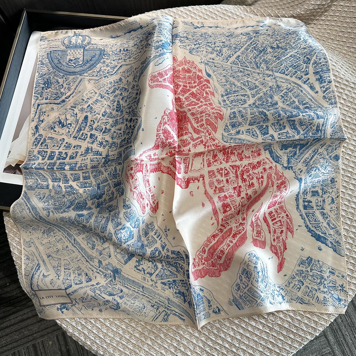 Pony City Printed Silk Scarf Women s Spring Summer 100% Mulberry Silk 53cm Small Square Scarf Neck Scarf 53*53cm
