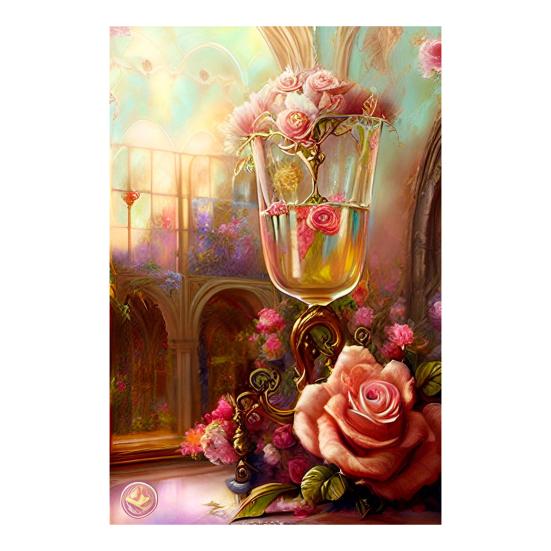

Бокал для вина, набор для рисования цветов, 5D DIY, стразы, повышение креативности, снятие стресса, развитие терпения, рисунок со стразами для всех возрастов A