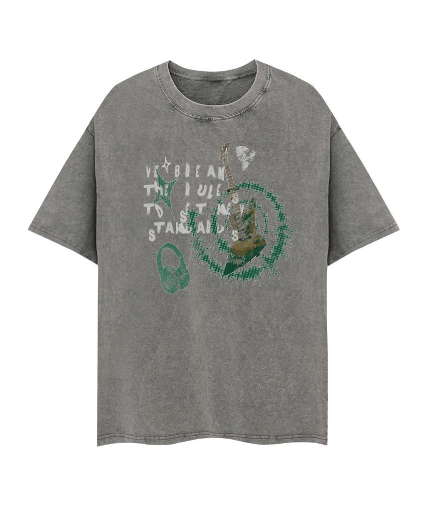 STANDARDERROR 87-Stan319 Electric Garage Crack Pigment Short Sleeve T-Shirt (4 Colors)
