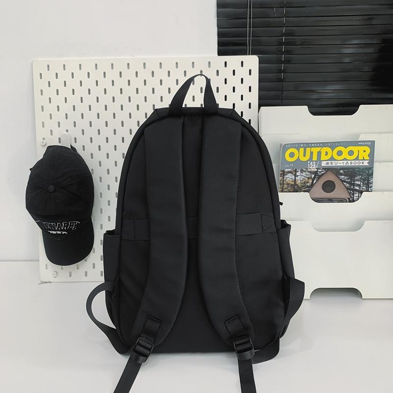 Women Solid Color Backpack Men's Backpack Lightweight Travel Computer Bag Student Schoolbag