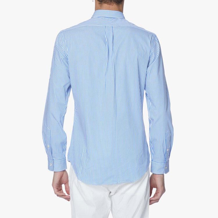 Polo Ralph Lauren Logo Embroidered Striped Print Polo Shirt Men Shirts Blue 710859881-001