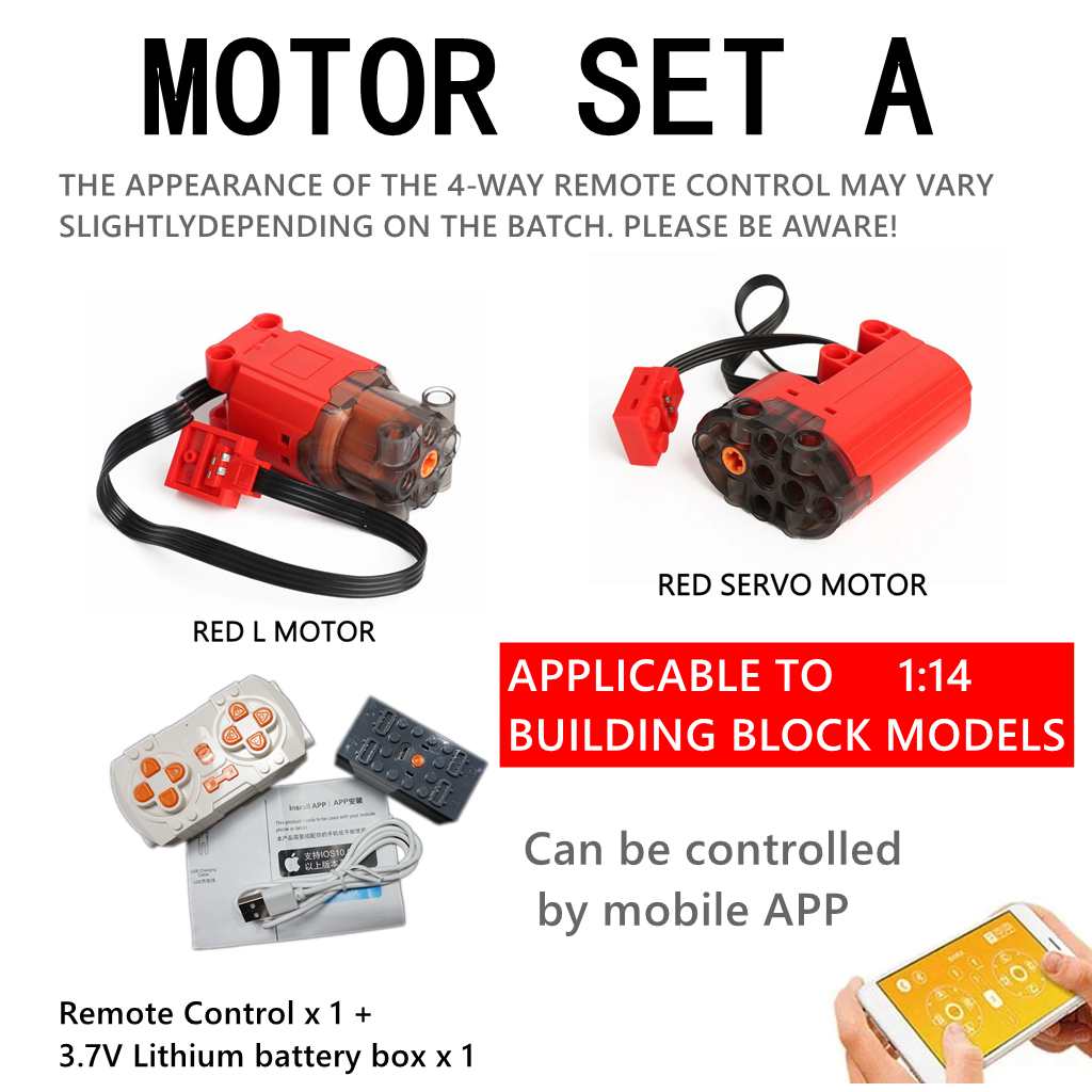 Technical Motor Set Power Functions Parts IR Speed APP Remote Control Battery Box Servo Light Receiver PF Car Building Blocks