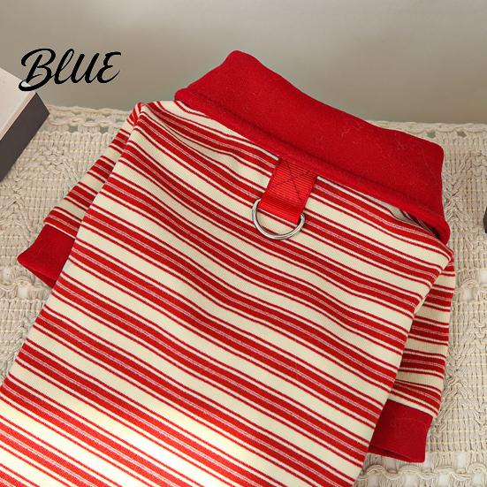 Lightweight Dog Sweater Cute Shirt Striped Collared Clothes Summer Button Up T-Shirt Durable Apparel Soft Breathable Puppy Outfits for Small Medium