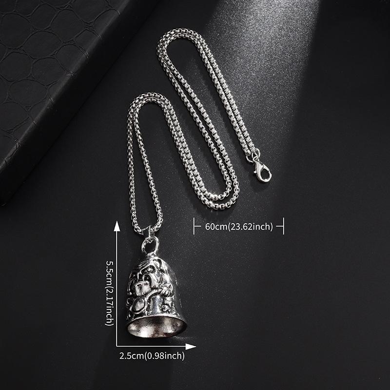 Retro and Simple Heart-shaped Wing Bell-shaped Alloy Pendant, Versatile and Fashionable, Perfect for Personalizing Your Look.