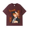 275 GSM Washed T-shirts 100% Cotton Chainsaw Man V56 Denji Print Unisex Heavy Cotton T Shirt