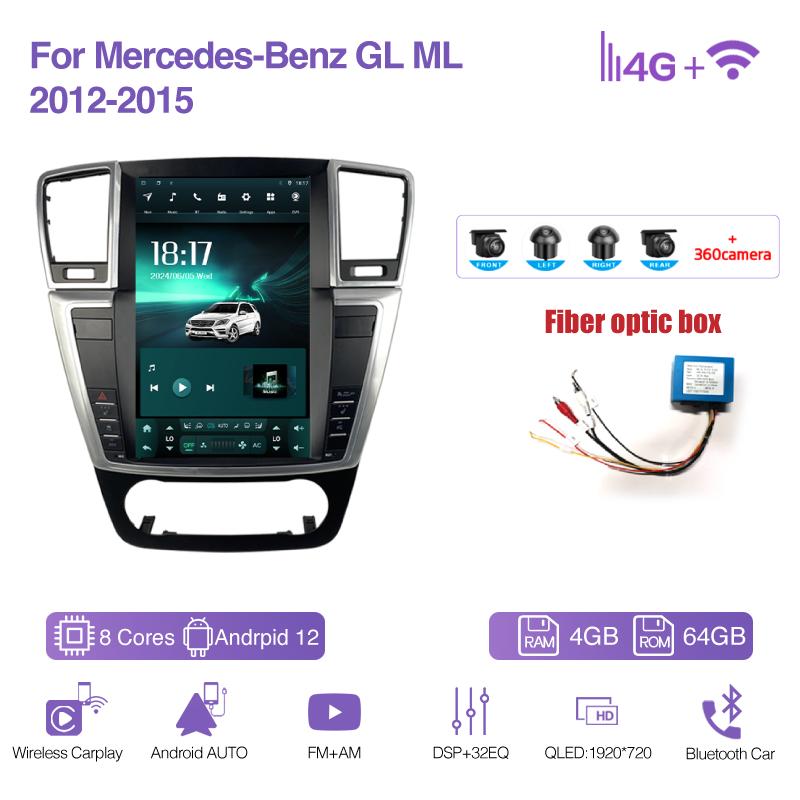 12.1" For Mercedes Benz GL ML W166 X166 2012-2015 Car Multimedia Video Player GPS Navigation Android11 8+128G 8Core CarPlay 4G