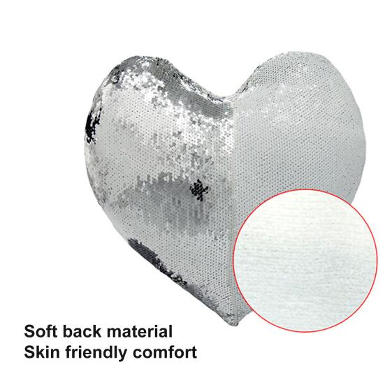 Pillowcase Ultra Soft Heat Transfer Printing Home Decoration Double Color DIY Sequins Love Heart Shape Pillow Cushion Cover for Sofa