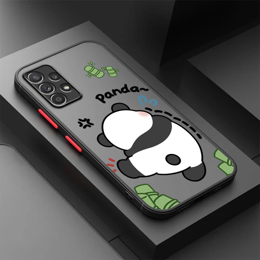Cute Panda Funny Phone Cover Case for Samsung Galaxy A16 A15 A14 A23 A54 A53 A34 A36 A73 A33 A56 A55 A35 A17 A52 A52S A72