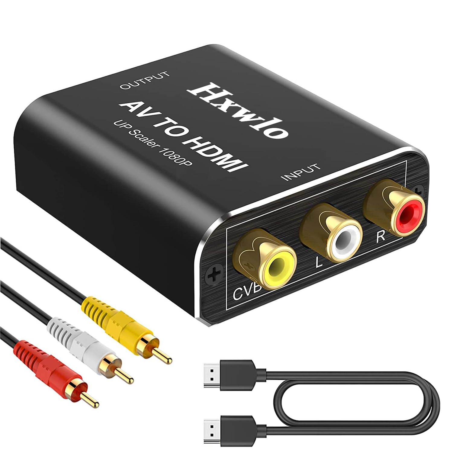 

Преобразователь RCA в HDMI, корпус из алюминиевого сплава, преобразователь AV в HDMI, аналоговый RCA-композитный 3-цветный терминал, совместимый с адаптером преобразования HDMI