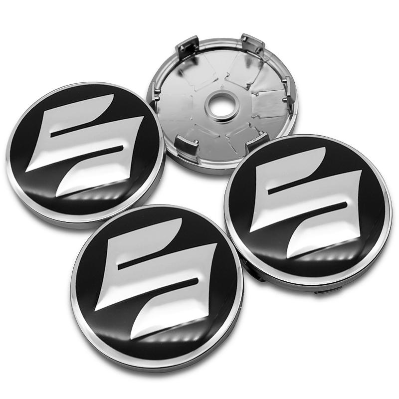For Suzuki JIMNY Grand vitara Sx4 swift Alto 4Pc 56mm+60mm Car Wheel Center Hub Cap Badge Emblem Decal Sticker Accessories