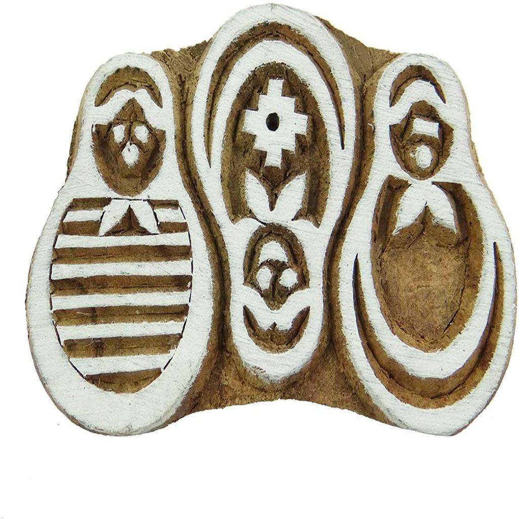 Wood Nesting Doll Indian Wood Block Art Decorative Stamps Handcarved Textile