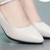 Soft Leather Mid-Heel Non-Slip Women's Shoes for Work or Dancing with Cheongsam; One-Buckle Style for Middle-Aged Women