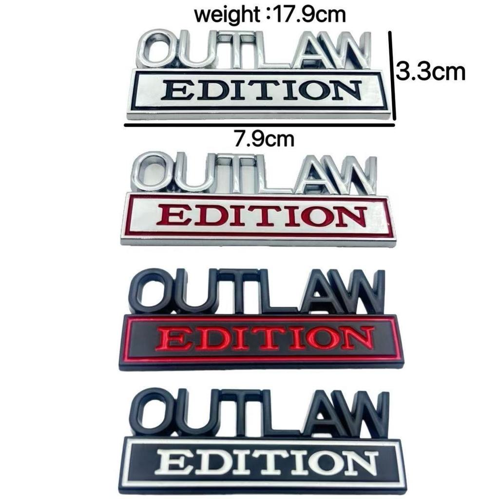 3D Metal OUTLAW EDITION Emblem Sticker Badge Fender Funny Decals Car Truck Replacement Door Decoration for Universal Car SUV