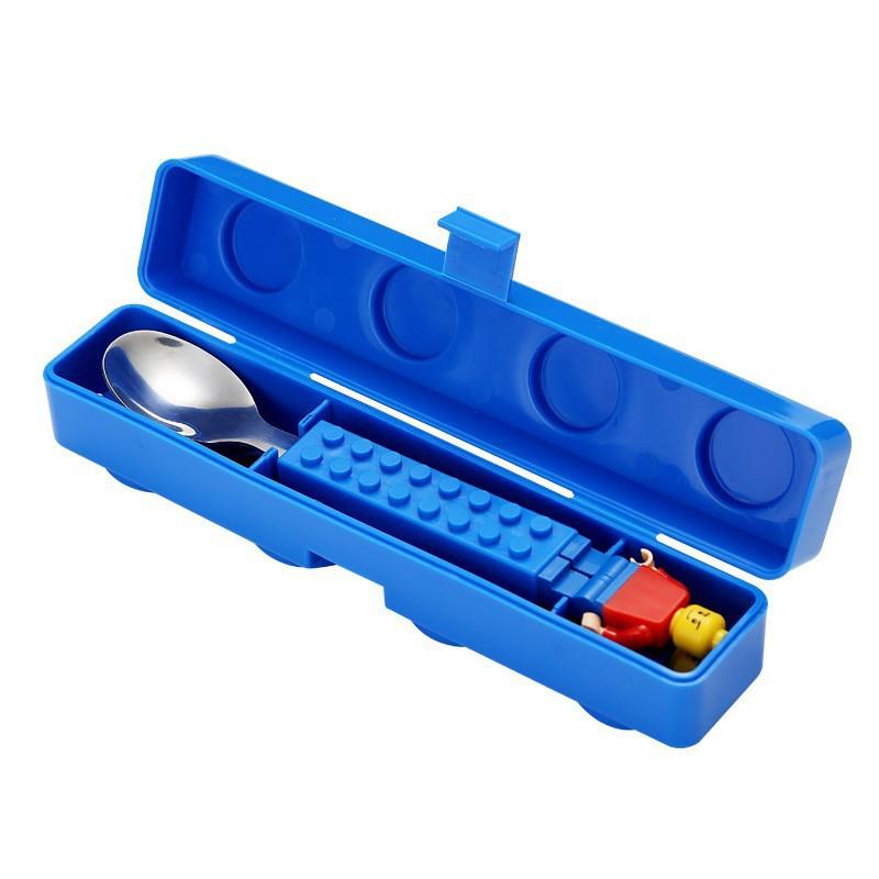 Building Block Lunch Box for Kids, Plastic Game Bento Box, School Picnic Food Container with Bag, Girls and Boys