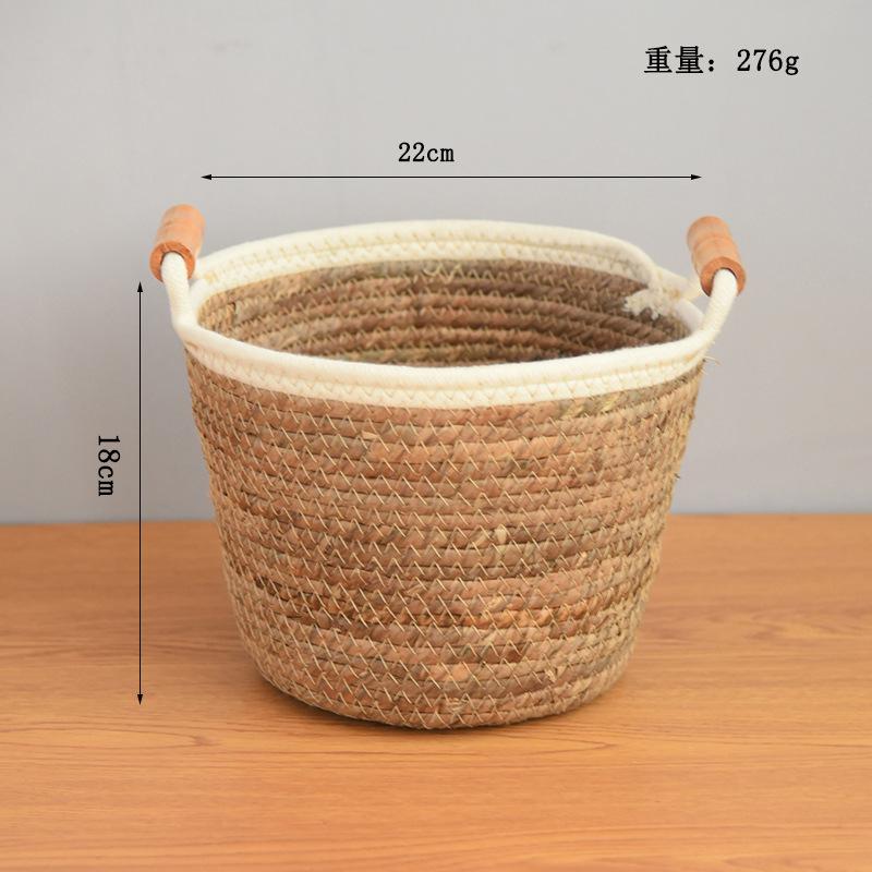 Household Handwoven Sundries Snack Storage Basket Dirty Clothes Basket Handheld Clothes Toy Storage Bucket Dirty Clothes Basket Wholesale