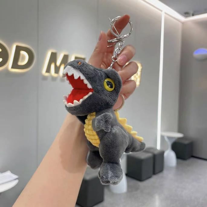 T Rex Dinosaur Plush Key Holder With Embroidery Design For Bag Decor Gifts And