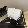 Chic And Trendy Pu Saddle Bag For Women Spring Summer Fashion Crossbody Bag With Stitching Design