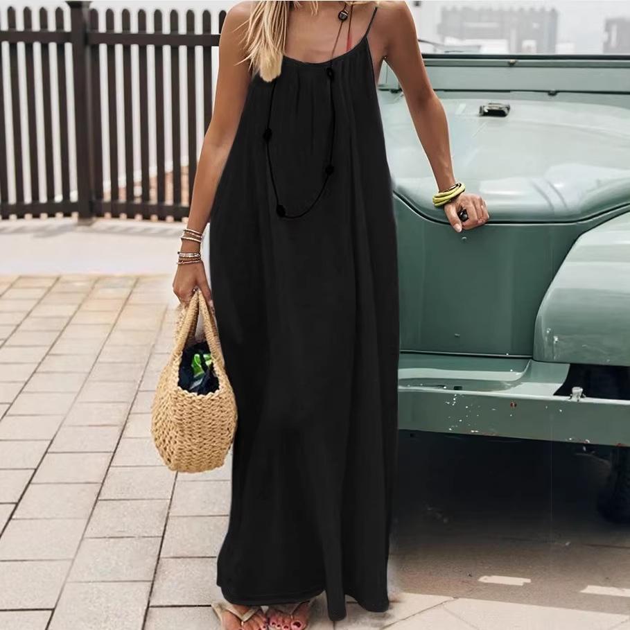 2026 Women's Backless Sling Overcoat Loose Home Dress