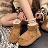 Fashion Classic Thick Fluffy Women's Snow Boots Comfortable Warm Ankle Boots Women's 2024 New Winter Women's Plush Casual Shoes