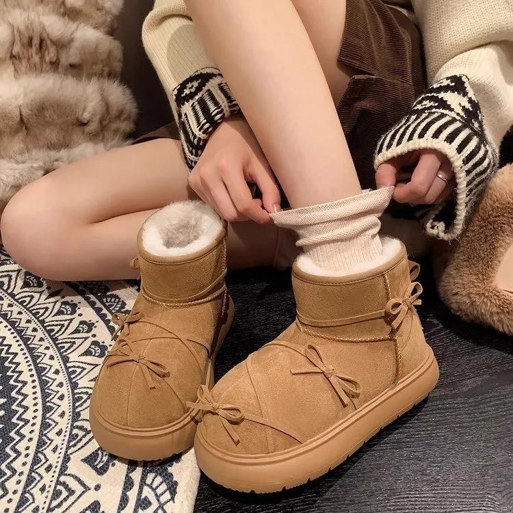 Fashion Classic Thick Fluffy Women's Snow Boots Comfortable Warm Ankle Boots Women's 2024 New Winter Women's Plush Casual Shoes