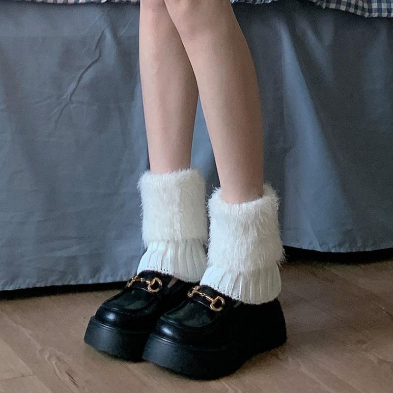 Women's Autumn Long Socks Knitted Foot Cover Leg Warmers Winter Protector Stocking Legging Non-Slip Home Ladies Socks