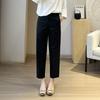 Women's High Rise Tapered Pants Regular Fit Elegant Commuter Wrinkle Free Polyester Ankle Length No Iron Harem Trousers Autumn Daily Casual Pants