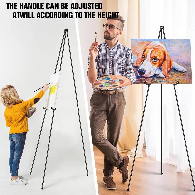 New Portable Easel Stand for Wedding Sign Painting Display Folding Adjustable Metal Artist Tripod Easel with Bag