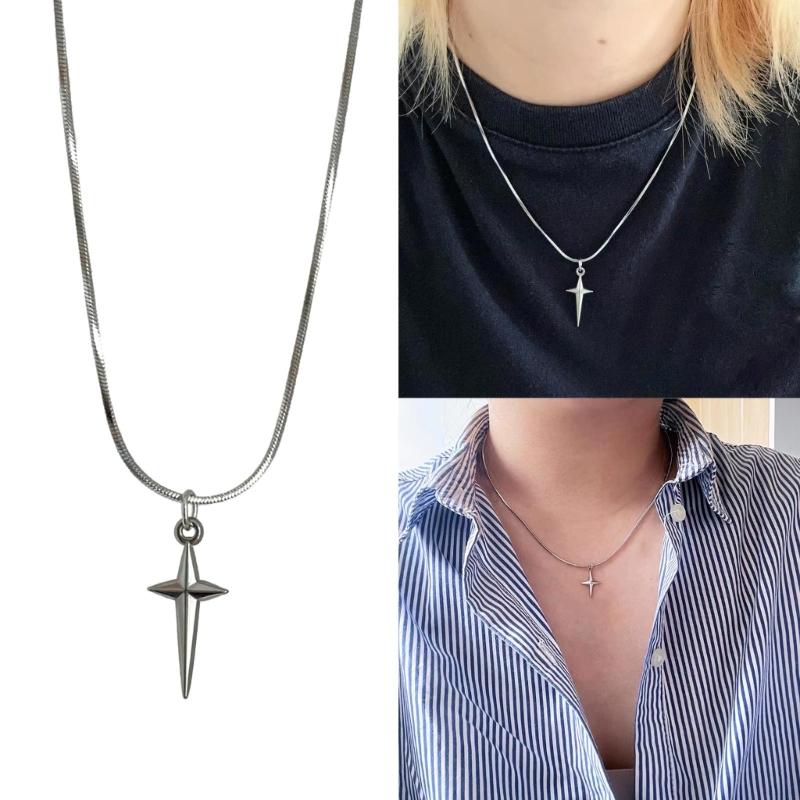 Fashion Cross Star Pendant Necklace Clavicle Chain Choker Necklace Jewelry