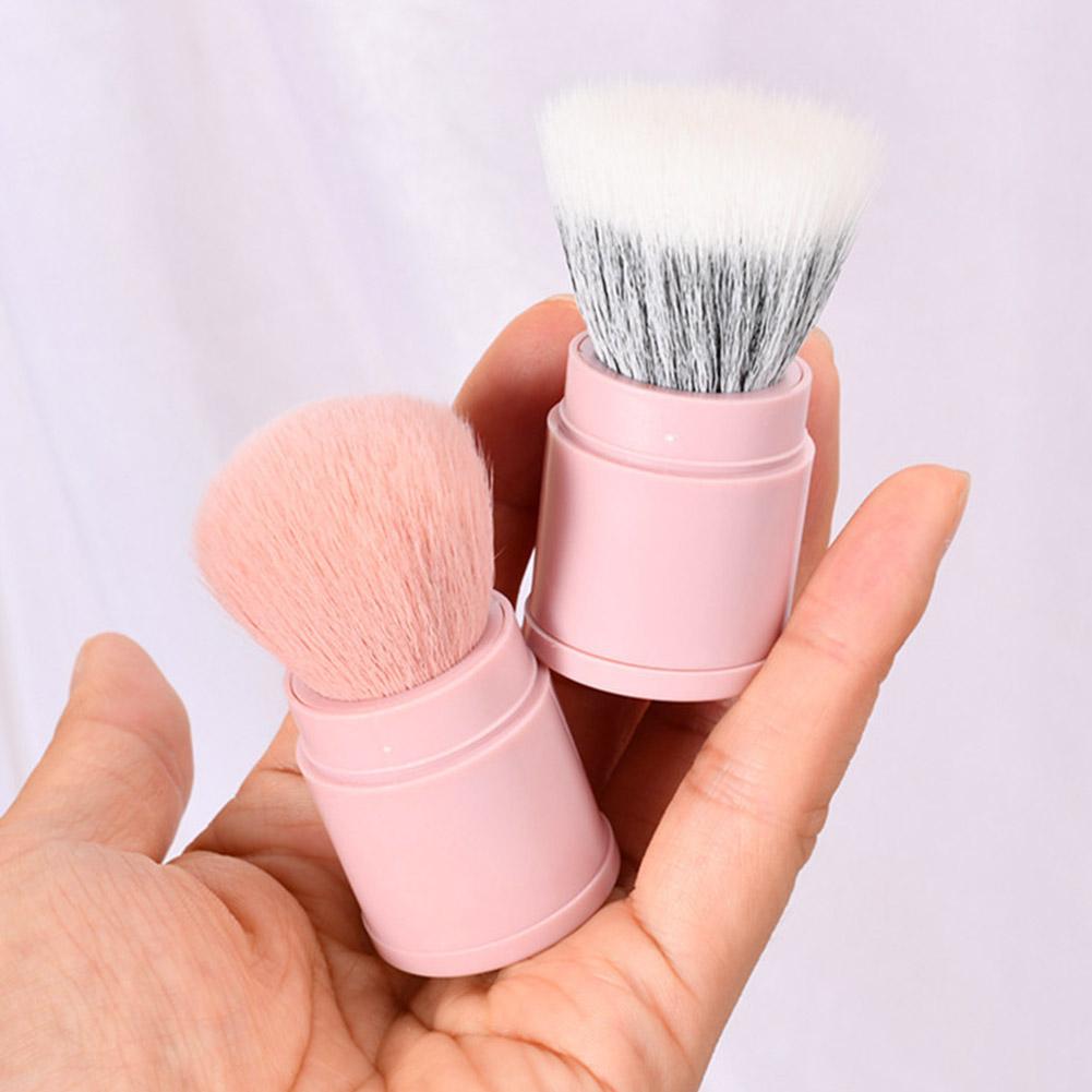 Portable Mini Retractable Makeup Brush Soft Bristles Blush Loose Powder Foundation Brush Multi Functional Nail Beauty Tool