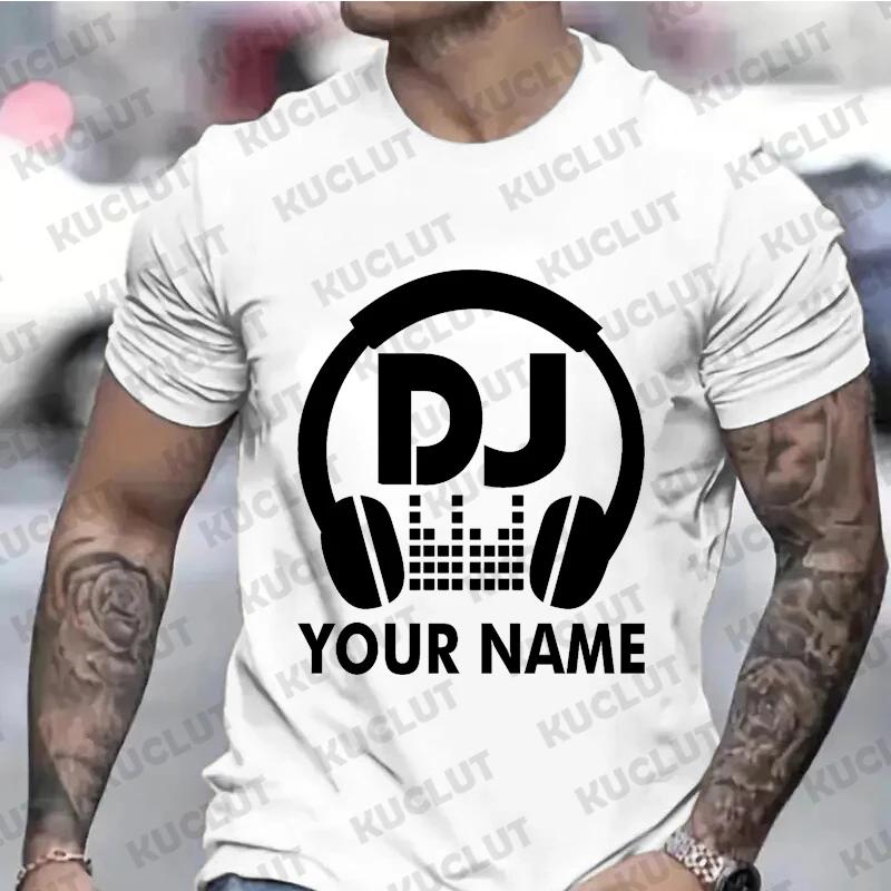 Oblečení pro muže Personalizované DJ hudební sluchátka Tričko Vlastní DIY Jméno Trička Pěvecký klub Zpěvák Narozeniny Vlastní trička