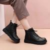 Fashion Winter Women Leather Ankle Boots Female Non-slip Warm Snow Boots Mother Waterproof Flat Heels Booties Free Shipping