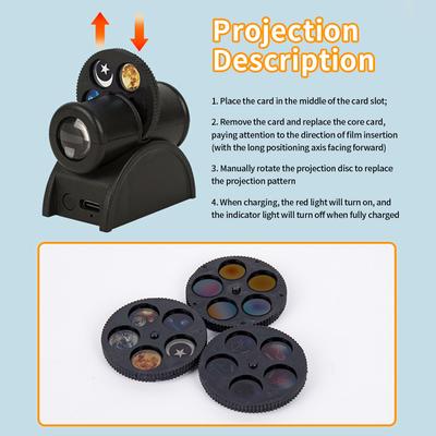 USB Moon Projection Lamp Planet Projector Replaceable LED Night Light Earth Christmas Halloween Background Atmosphere Wall Lamps