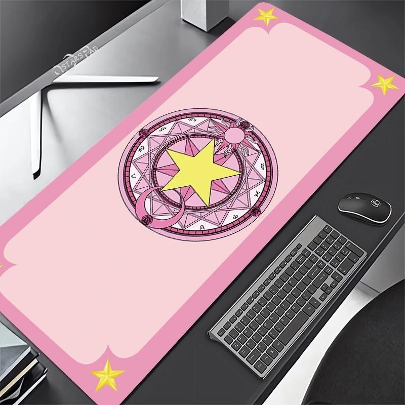 Pink Cardcaptor Sakura Large Deskmat Kero Washable Pink Magic Wand Circel Mouse Pad Anime Rubber Playmat Cartoon G