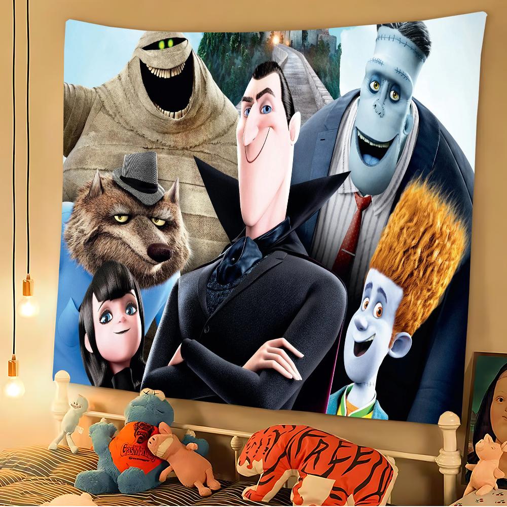 Pânză de fundal reutilizabilă Hotel Transylvania Pânză de fundal cu imprimeu de animale pentru decorarea petrecerii de ziua copiilor