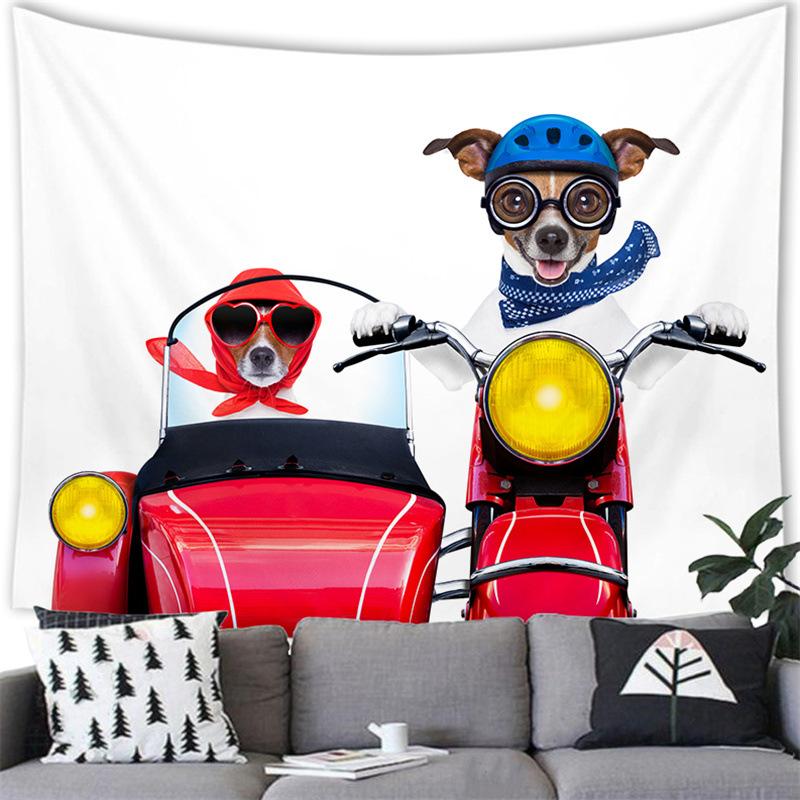

Watercolor doggy cute pet digitalprinted polyester tapestries living rooms bedrooms macrame wall hanging room decor aesthetic 74x94cm(29x37in)