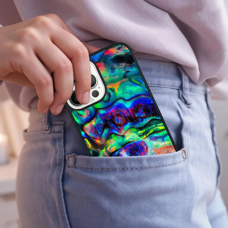Paua Abalone Shell Phone Case For iPhone 17 Air 15 16e 14 13 Pro Max Coque 12 11 Pro Max PLUS cover