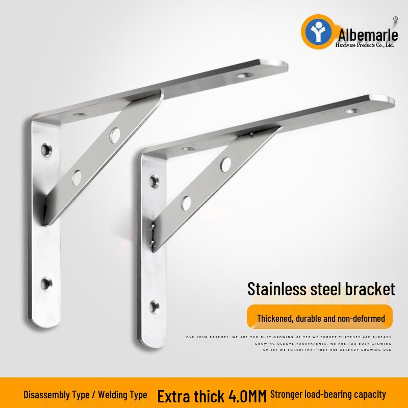 Sturdy Stainless Steel Triangle Wall-Mount Shelf Bracket