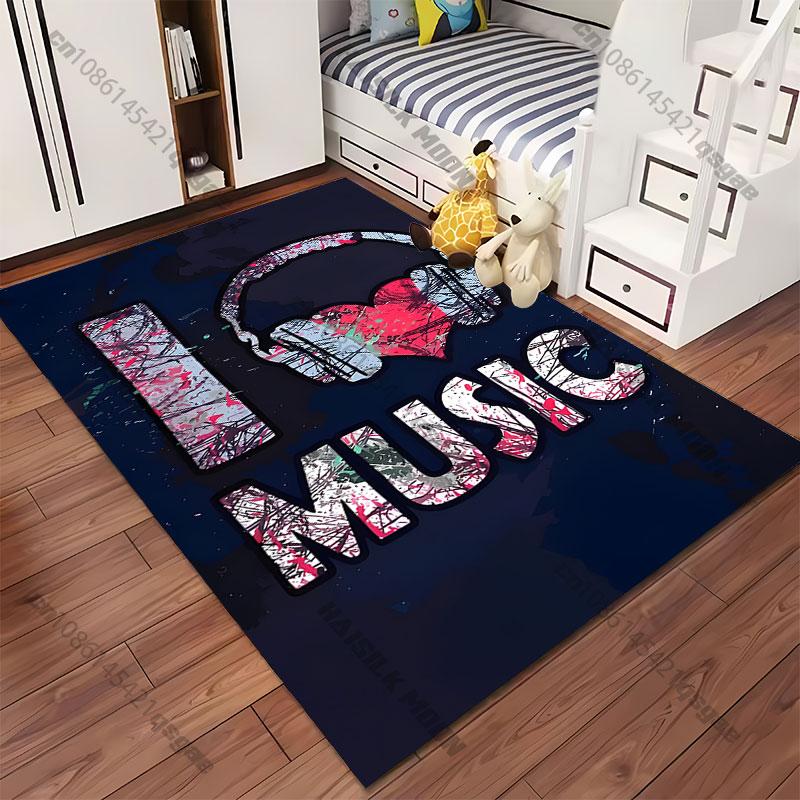 Tappeto per amare l'ascolto della musica Tappeto Yoga Soggiorno Decorazione stanza Tappetino per gattonare bambini Zerbino Tappeto per aree Tappeto per giochi