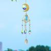 1pcs Refractive Light and Shadow Crystal Glass Wind Chimes Metal Moon Style Crystal Pendant Balcony Window Decorations  Pendants