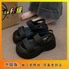 Internet celebrity trend casual outerwear one-word slippers women's summer 2025 Korean version of muffin thick-soled small sandals holder
